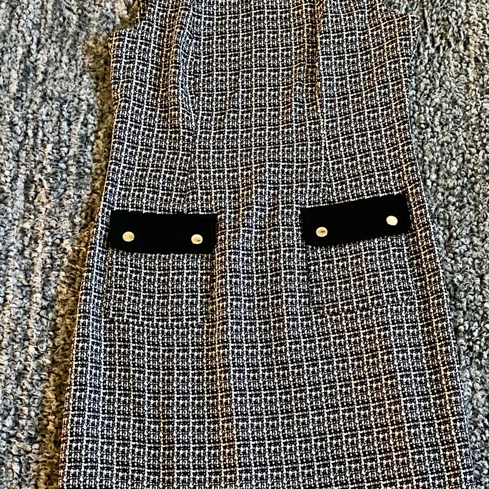 Calvin Klein Black and White Tweed Dress